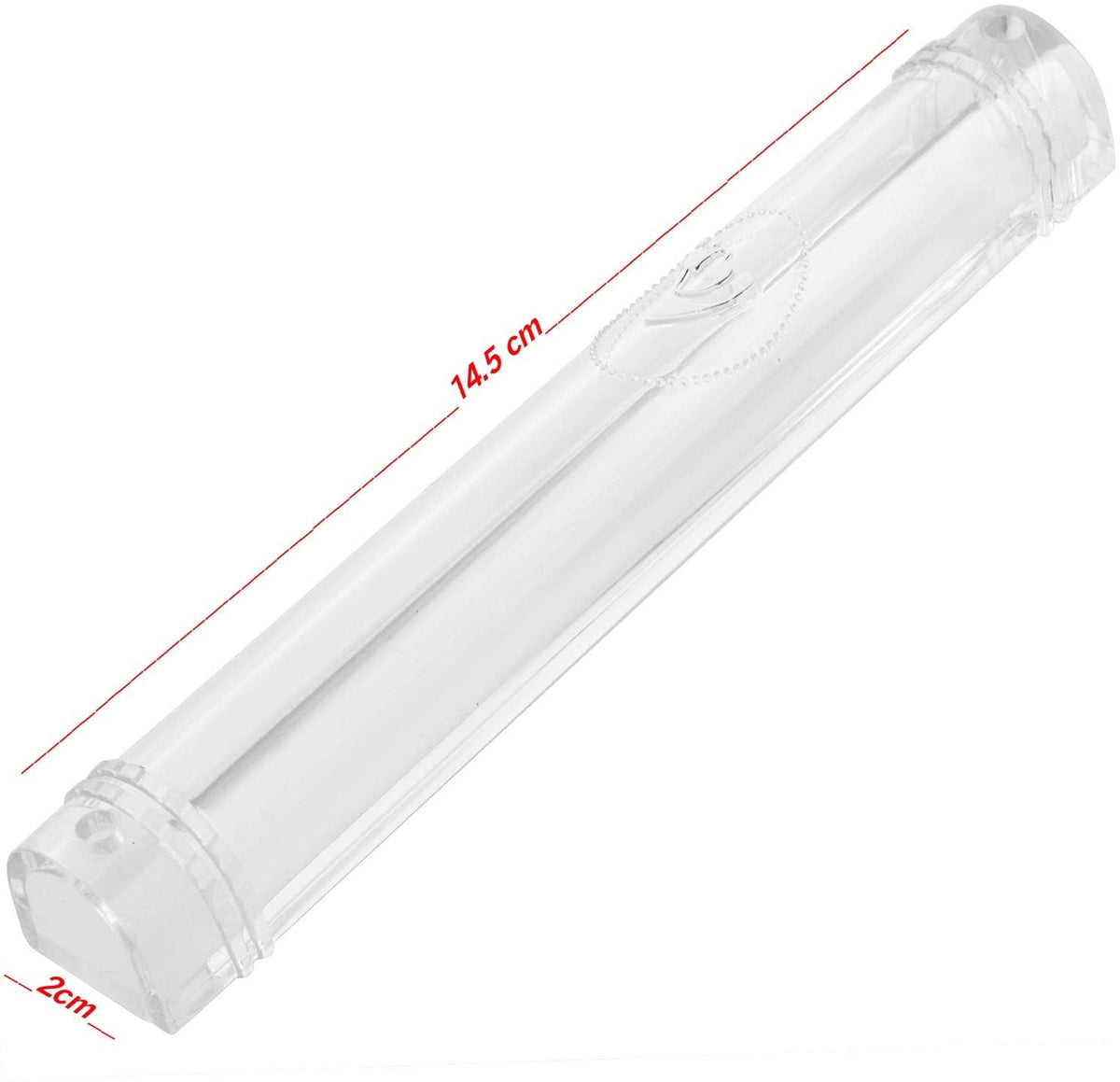 PLASTIC MEZUZAH CASE CLEAR Semiround silver shin self Stick Waterproof Rubber Cork