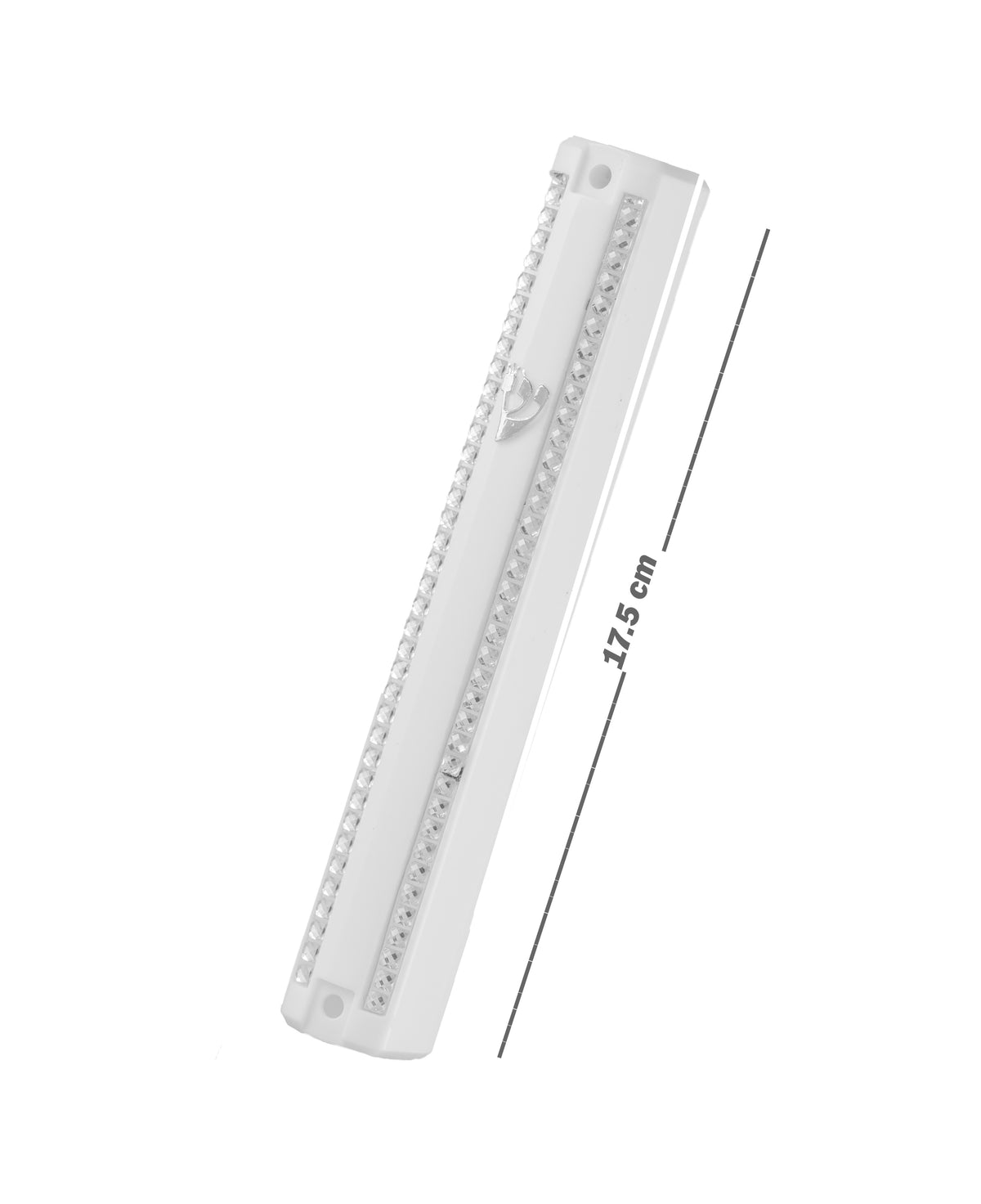 Plastic MEZUZAH CASE CLEAR with Stones Silver shin Waterproof Rubber Cork
