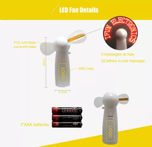 Load image into Gallery viewer, Flashing Logo USB LED Programmable LED Message Handheld promotional fan