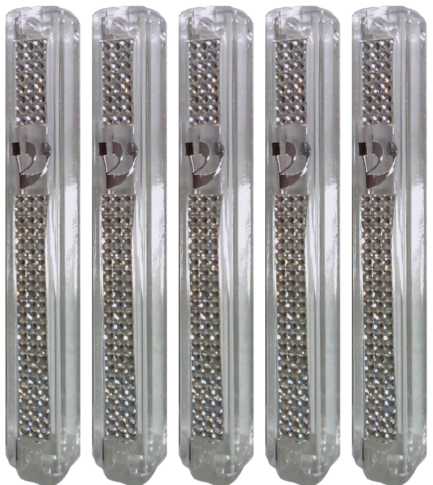 Plastic MEZUZAH CASE CLEAR with Stones 2965 Silver shin Waterproof Rubber Cork
