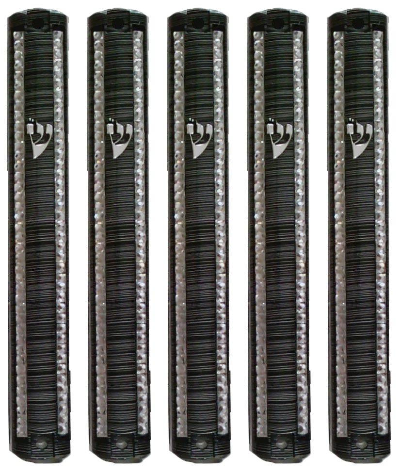 Plastic MEZUZAH CASE Black And Silver lines with Stones Silver shin Waterproof Rubber Cork