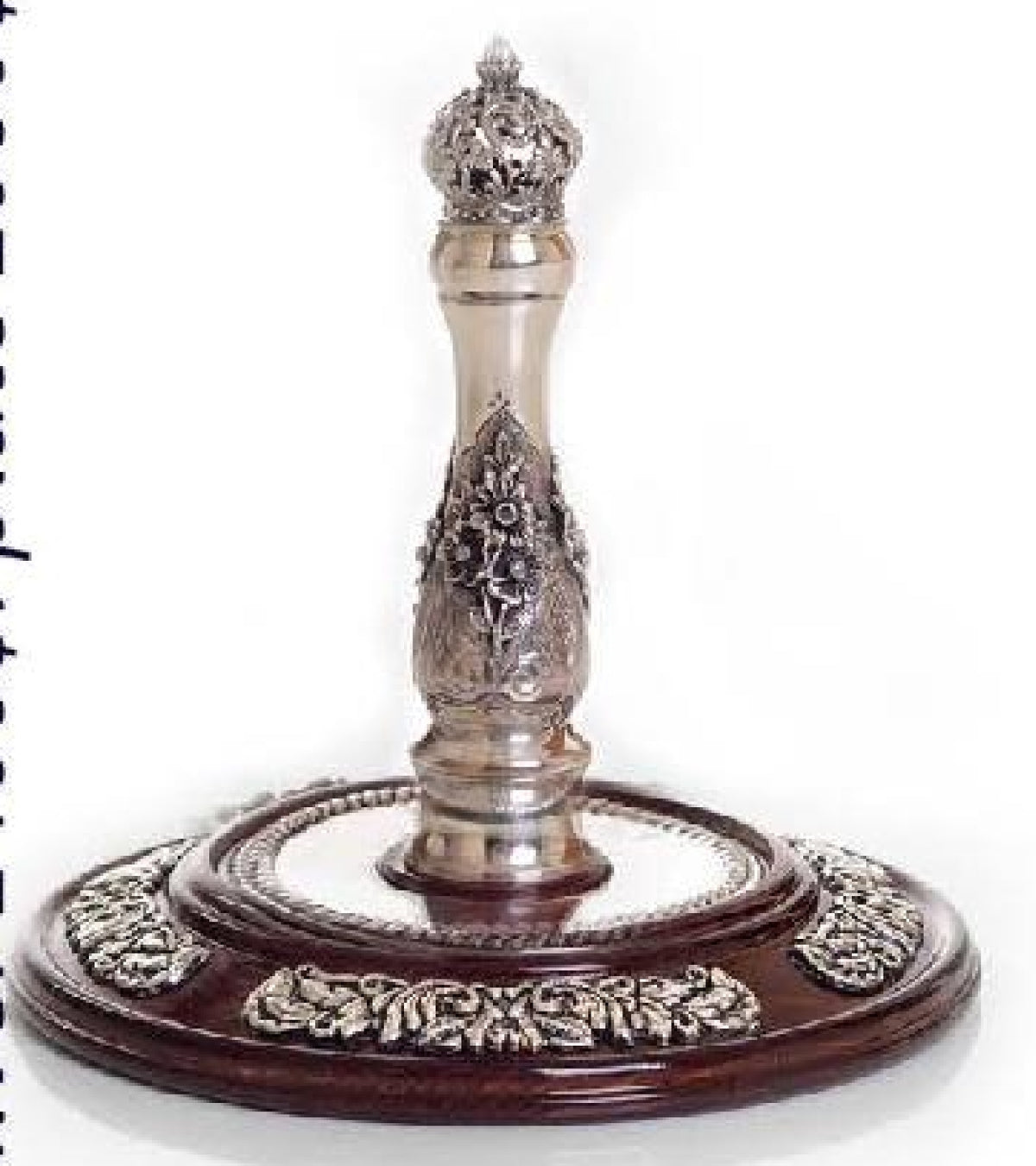 Wood & Silver Etzei Chaim Torah Rollers