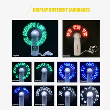 Load image into Gallery viewer, Flashing Logo USB LED Programmable LED Message Handheld promotional fan