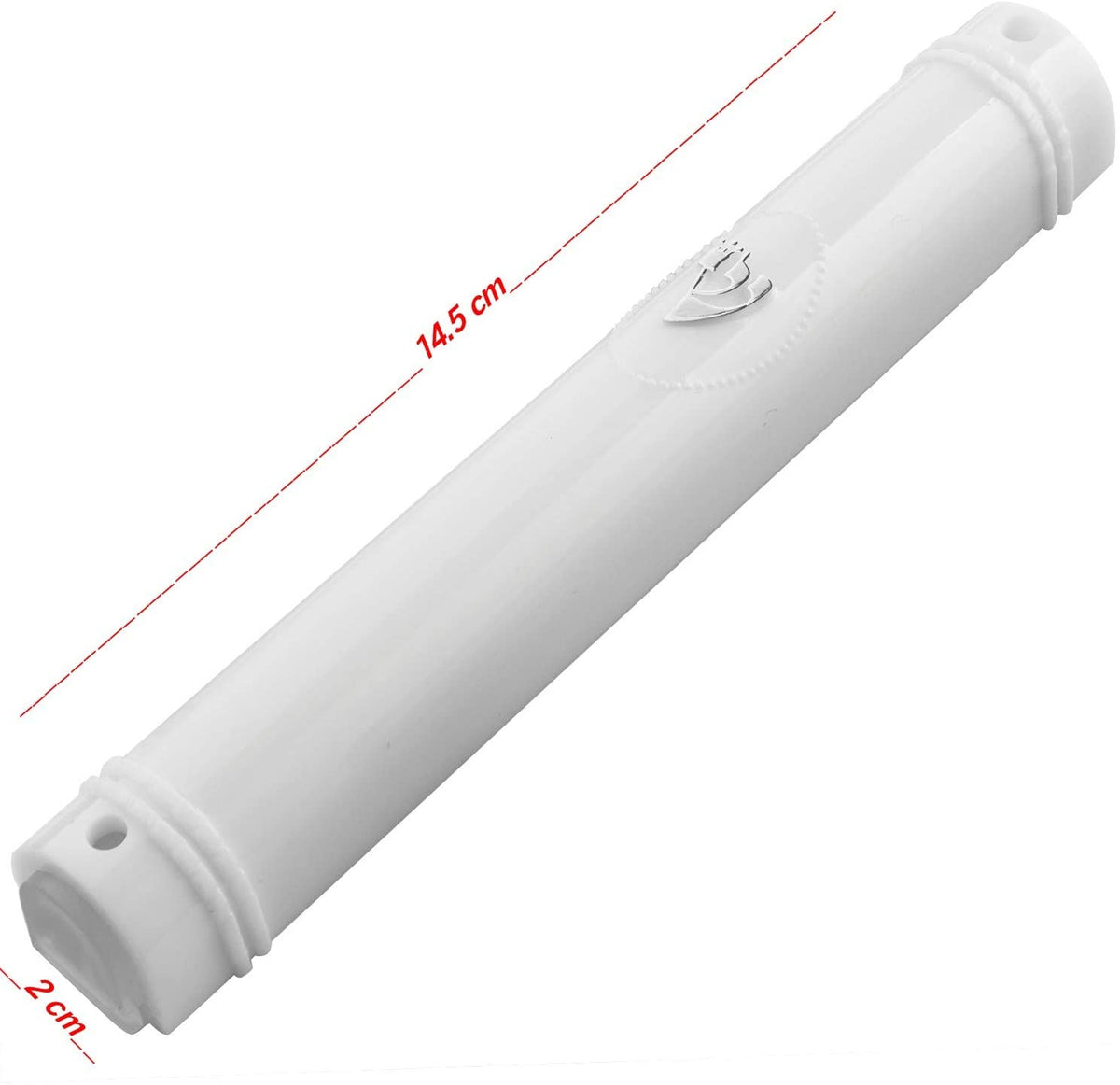 PLASTIC MEZUZAH CASE WHITE Semiround Gold Shin self Stick Waterproof Rubber Cork