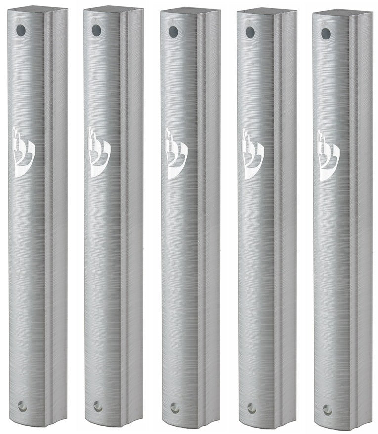 Aluminum MEZUZAH CASE Holder White and Silver lines Tight and Strong Waterproof Rubber Cork Silver shin Sold in unit of 5 pcs