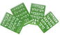 Hebrew ALEF Bet Hard Plastic Stencil Set of Four Different Fonts Small (5.5 X 8 Inches)