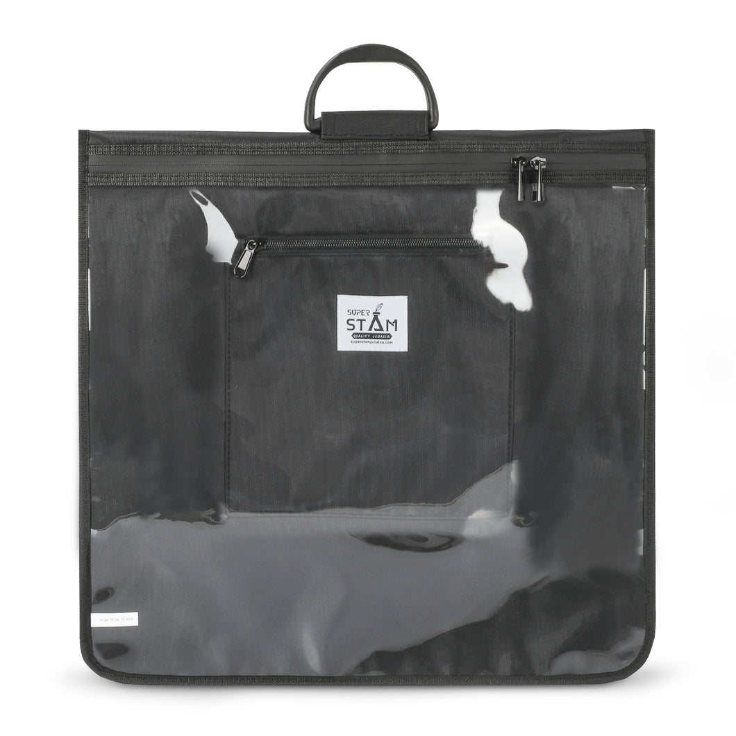 SUPER STAM Tallit tallis and Tefillin Clear Front Rain Proof Travel Tote bag with Carry Handle And shoulder strap