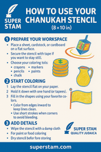 Load image into Gallery viewer, Chanukah Plastic Stencil Set for Children Drawing Painting Pretty ALEF Bet Letters Jewish Holidays Pictures and All Year Round (8 x 10 in) (Chanukah) 25 Pack
