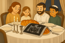 Load image into Gallery viewer, Satin Challah Cover with Silver Embroidery pvs Plastic Cover for Protection Included Silver Fringes 22X19 inches
