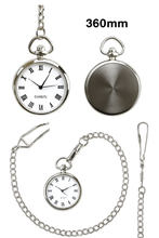 Load image into Gallery viewer, high quality medium size lidless quartz pocket watch pendant with 360mm Hook Chain
