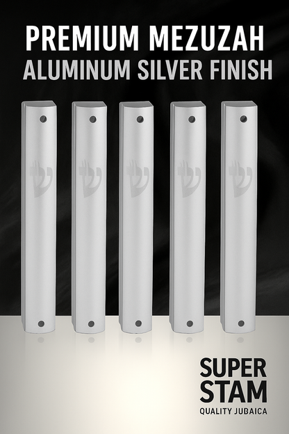 Aluminum MEZUZAH CASE Silver  Waterproof Rubber Cork Silver shin Sold in unit of 5 pcs