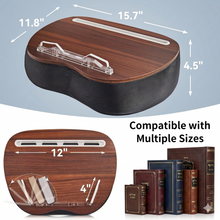 Load image into Gallery viewer, Torah Reading Stand with Cushion Base – Hands-Free Sefer Holder for Siddur, Chumash &amp; Gemara – Adjustable Lap Book Stand for Bed, Sofa &amp; Desk – Comfortable Neck Support Reading Pillow
