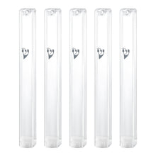 Load image into Gallery viewer, PLASTIC MEZUZAH CASE Rectangle Shape Silver shin colour and sizes 10/ 15 /12/ cm optional  Waterproof Sold in unit of 5 pcs

