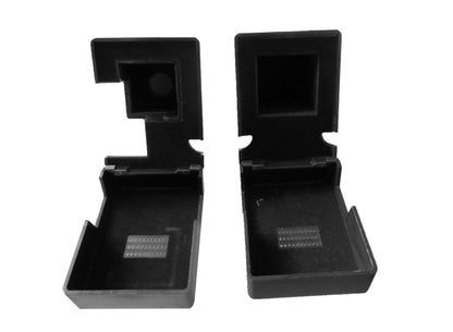 Plastic Tefillin Boxes Case BLACK AND SILVER FOR RASHI רש''י set of 2 shel rosh and Shel Yad For Righty being sold in unit of 12 sets