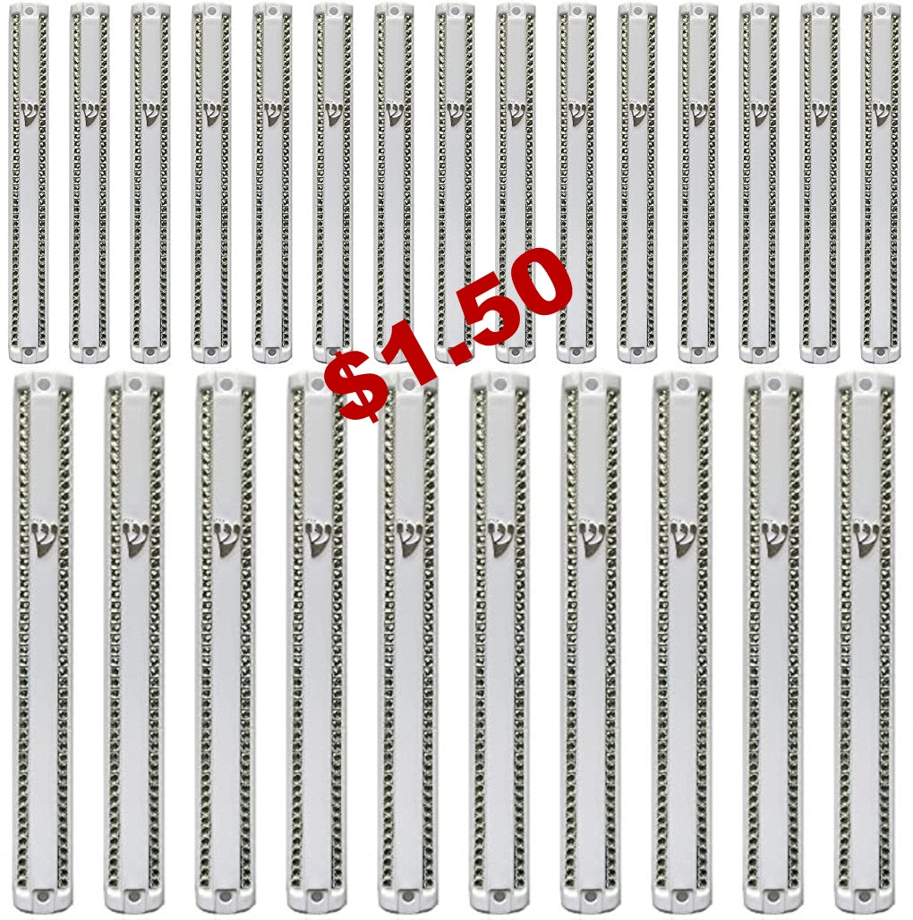 Plastic MEZUZAH CASE WHITE with Stones Silver shin  Waterproof Rubber Cork 25 PCS