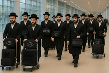 Load image into Gallery viewer, SUPER STAM Tallit and Tefillin Faux Leather Prayer Travel  Tote Bag Rain Proof Carry Handle And shoulder strap Black Embroidery
