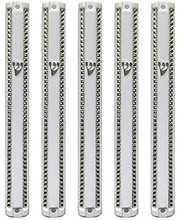 Load image into Gallery viewer, Plastic MEZUZAH CASE WHITE with Stones Silver shin  Waterproof Rubber Cork 25 PCS
