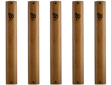 Load image into Gallery viewer, ART Judaica MEZUZAH 15 CM D.BROWN COLOR- SEMI ROUND
