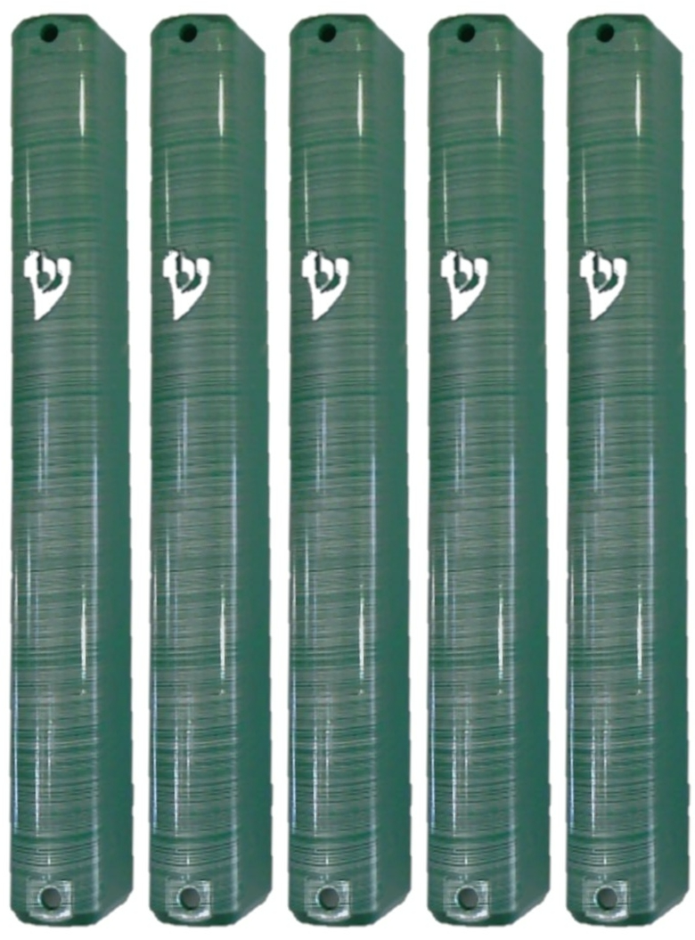 MEZUZAH CASE Plastic Rectangle Shape Silver shin Waterproof Rubber Cork lot of 5 (Green and Brushed Silver Sold in unit of 5 pcs