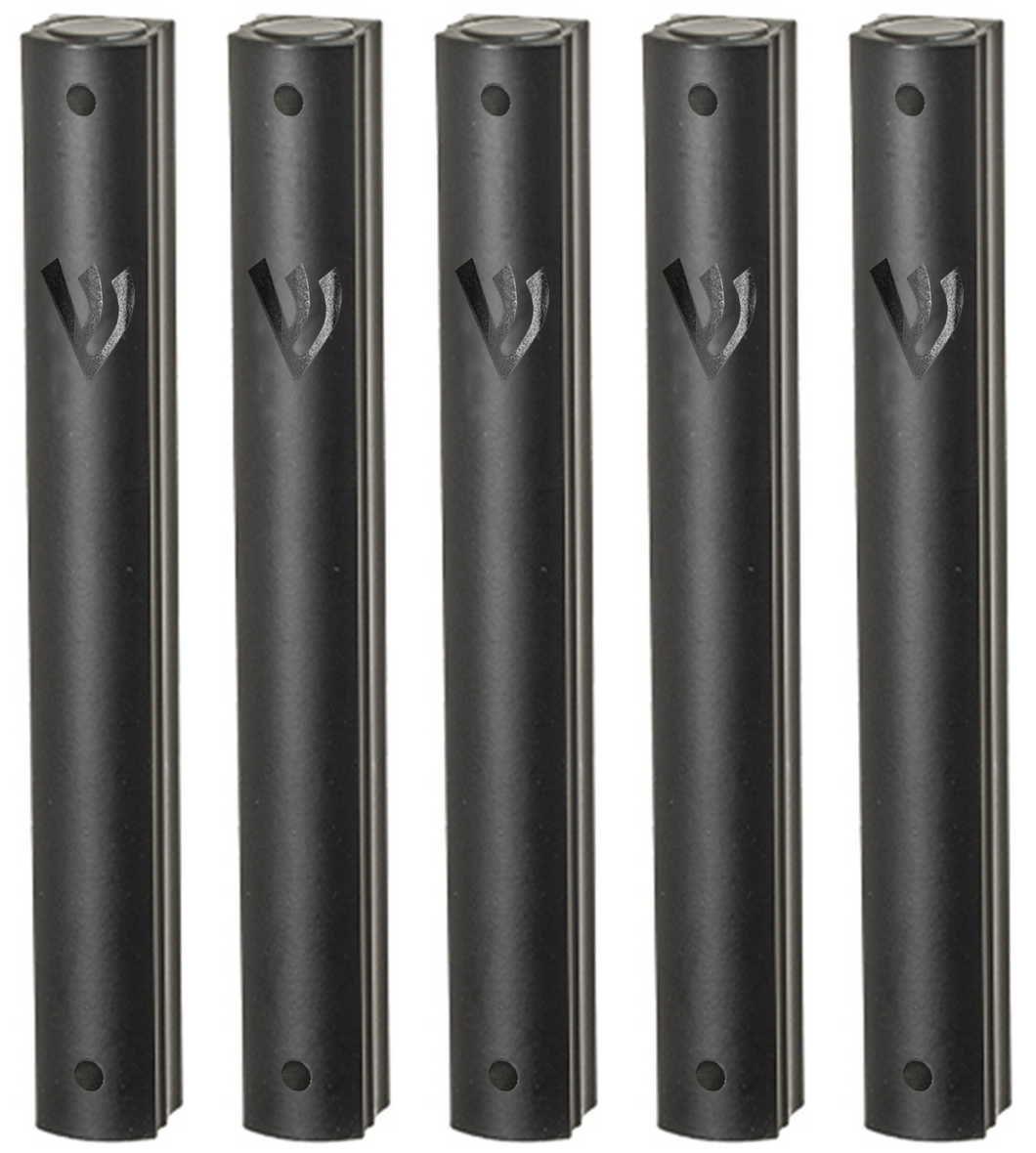 Aluminum MEZUZAH CASE  Matte Black and Black Shin  Waterproof Rubber Cork Silver shin Sold in unit of 5 pcs