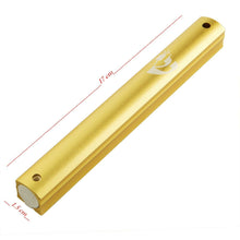 Load image into Gallery viewer, MEZUZAH CASE Holder ALUMINUM Gold Tight and Strong Waterproof Rubber Cork LOT OF 25 PCS (gold,)
