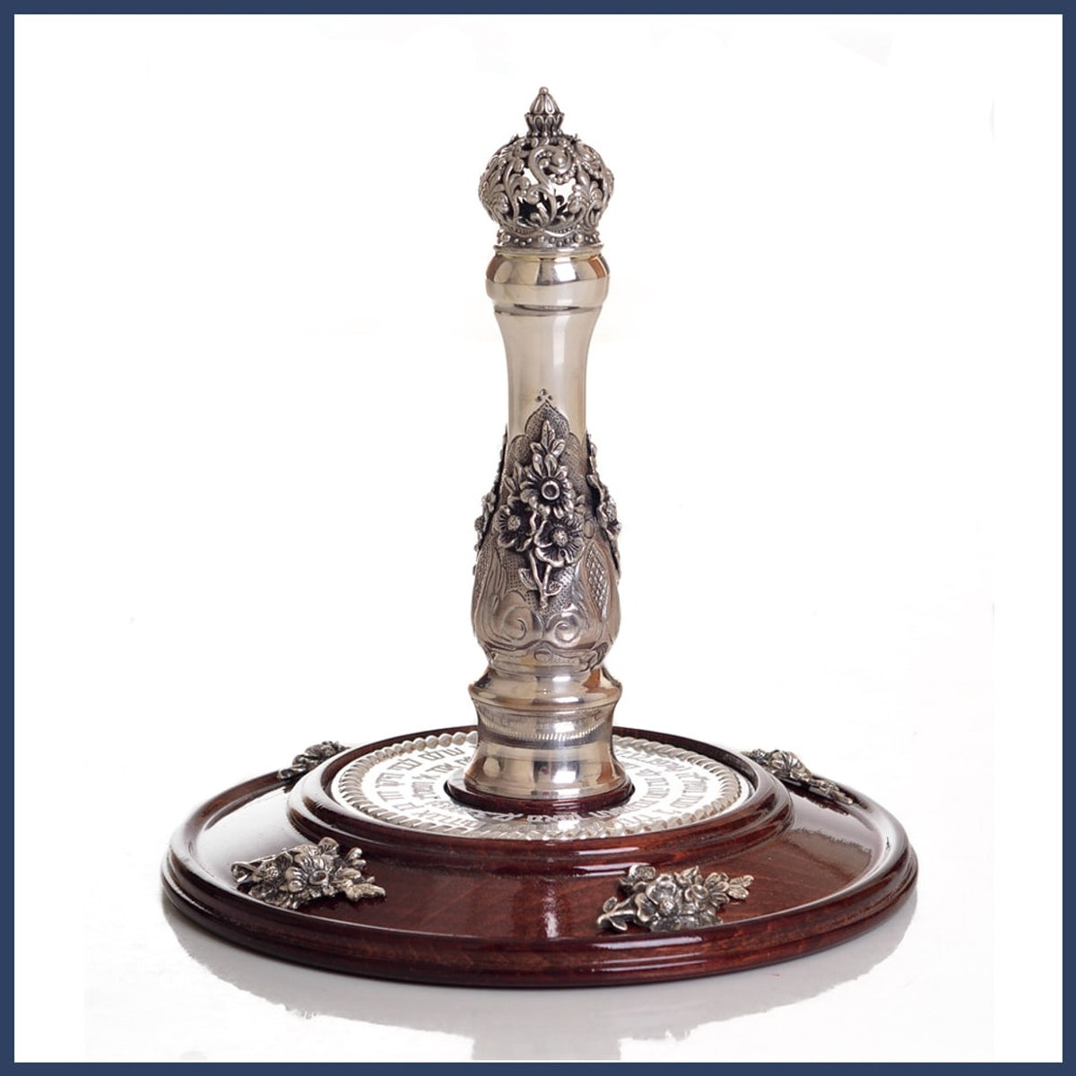 Wood & Silver Etzei Chaim Torah Rollers