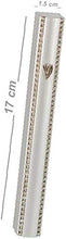 Load image into Gallery viewer, MEZUZAH CASE Holder Aluminum Matte Silver with Metal Chain Design lot of 5

