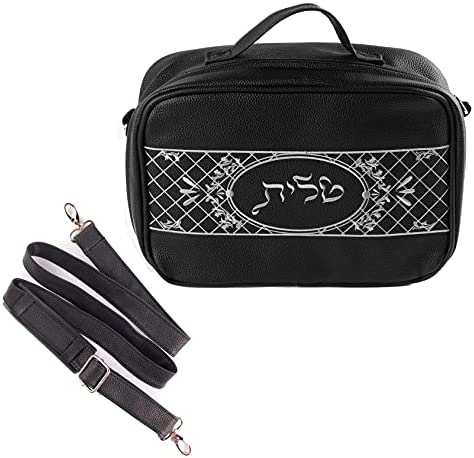 SUPER STAM Tallit and Tefillin Faux Leather Prayer Travel Tote Bag Rain Proof Carry Handle And shoulder strap
