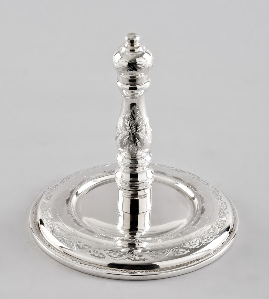 Sterling Silver Etz Chaim Torah Rollers Set Top And Bottom #43-63