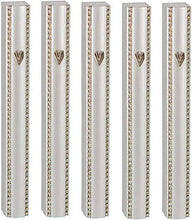 Load image into Gallery viewer, MEZUZAH CASE Holder Aluminum Matte Silver with Metal Chain Design lot of 5
