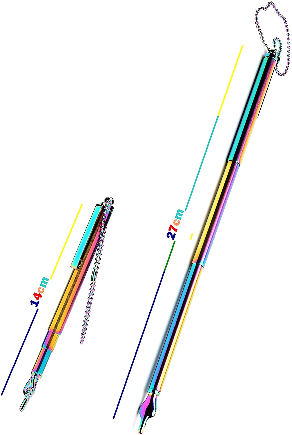 Torah Book Scalable Extendable Hand Pointer with Pocket Clip 14 cm Scalable to 27 cm Plus Steel Bead Chain Great Bar Bat Mitzvah Gift