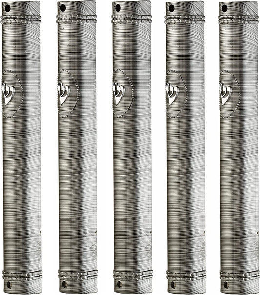 PLASTIC MEZUZAH CASE Black and Silver Lines  Semiround silver shin self Stick Waterproof Rubber Cork Sold in unit of  5 pcs