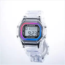 candy colorful rainbow Classic Quartz Plastic Strap,  Watch Water Resist Stop Digita Sport Watch