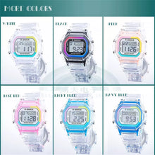 Load image into Gallery viewer, candy colorful rainbow Classic Quartz Plastic Strap,  Watch Water Resist Stop Digita Sport Watch
