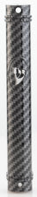 Load image into Gallery viewer, Plastic MEZUZAH CASE  Semiround Carbon Fiber (Black - Silver) Silver shin Waterproof Rubber Cork Sold in unit of  5 pcs.
