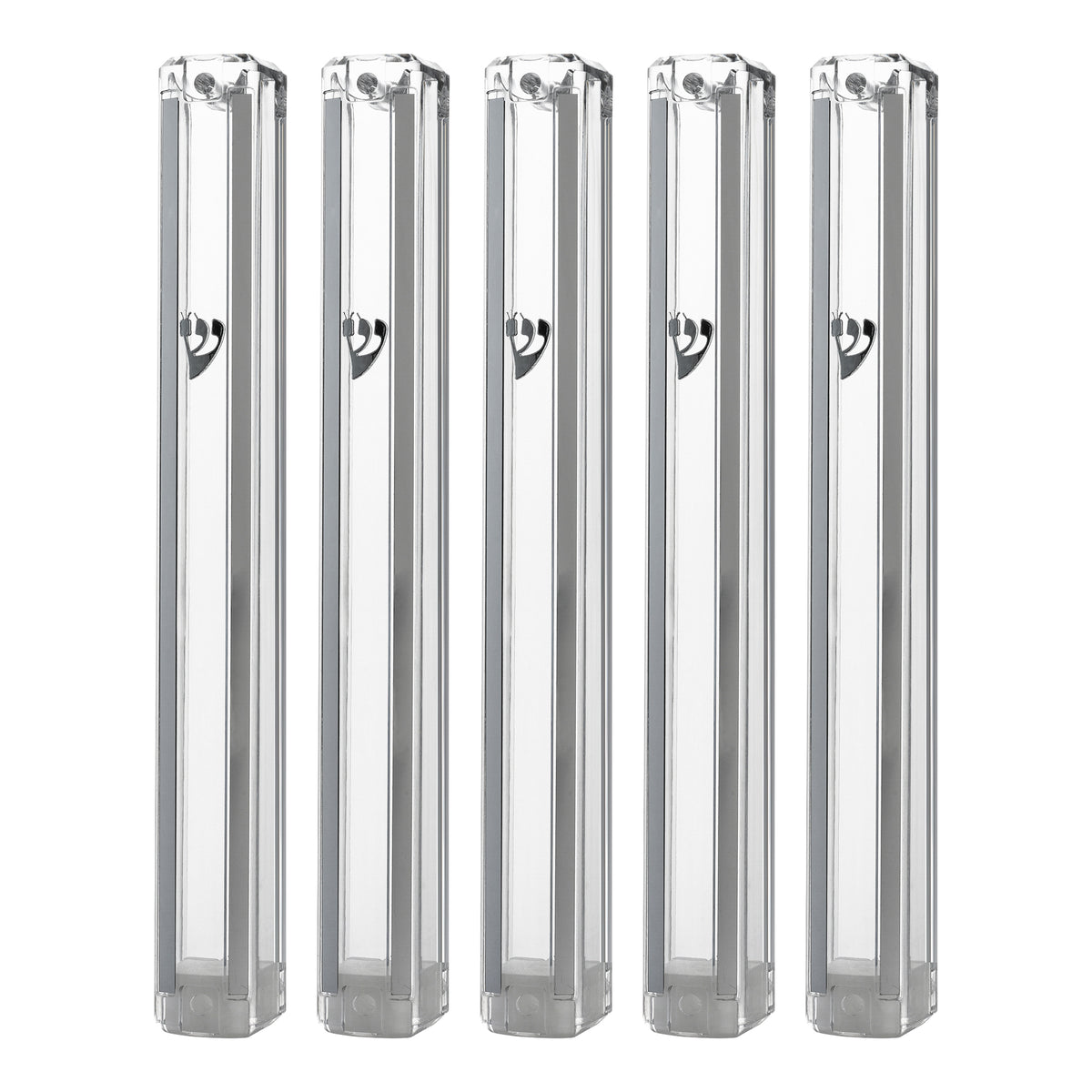MEZUZAH CASE CLEAR Plastic with Mirror Design Rubber Cork Waterproof Rubber Cork Sold in unit of 5 pcs
