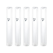 Load image into Gallery viewer, PLASTIC MEZUZAH CASE Rectangle Shape Silver shin colour and sizes 10/ 15 /12/ cm optional  Waterproof Sold in unit of 5 pcs
