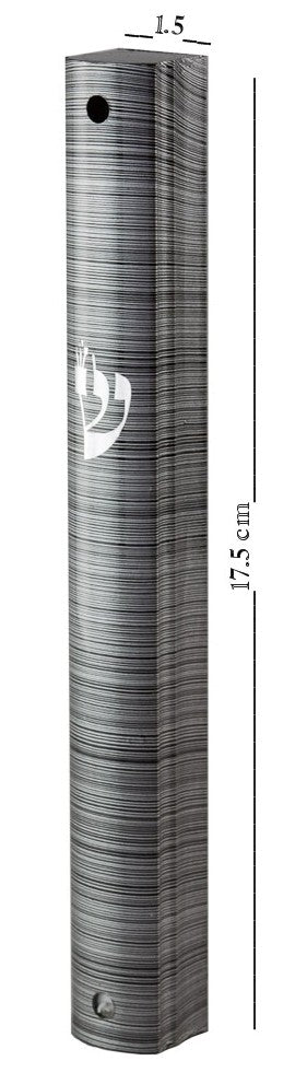 Aluminum MEZUZAH CASE  Black and silver lines  Waterproof Rubber Cork Silver shin Sold in unit of 5 pcs