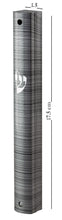 Load image into Gallery viewer, Aluminum MEZUZAH CASE  Black and silver lines  Waterproof Rubber Cork Silver shin Sold in unit of 5 pcs
