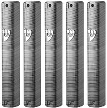 Load image into Gallery viewer, Plastic MEZUZAH CASE Rectangle Shape Black and Silver Lines Silver shin .Waterproof
