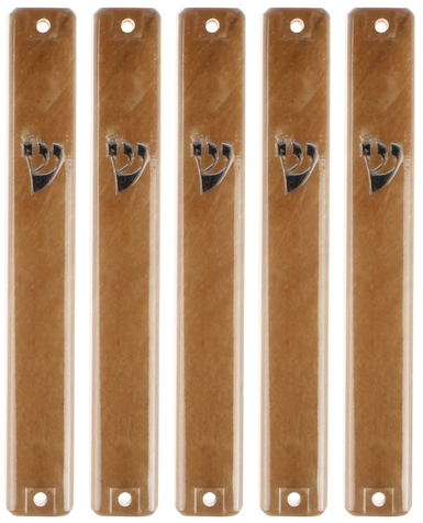 Plastic Mezuzah Case 3d Metallic Paint- Marble