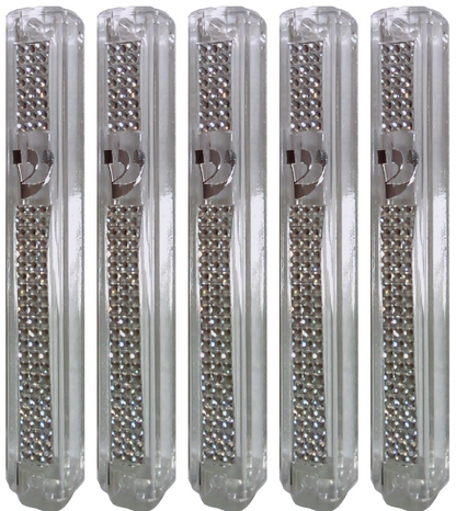 Plastic MEZUZAH CASE CLEAR with Stones 2965 Silver shin Waterproof Rubber Cork