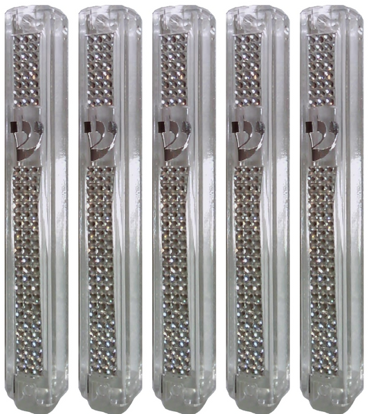 Plastic MEZUZAH CASE CLEAR with Stones 2965 Silver shin Waterproof Rubber Cork
